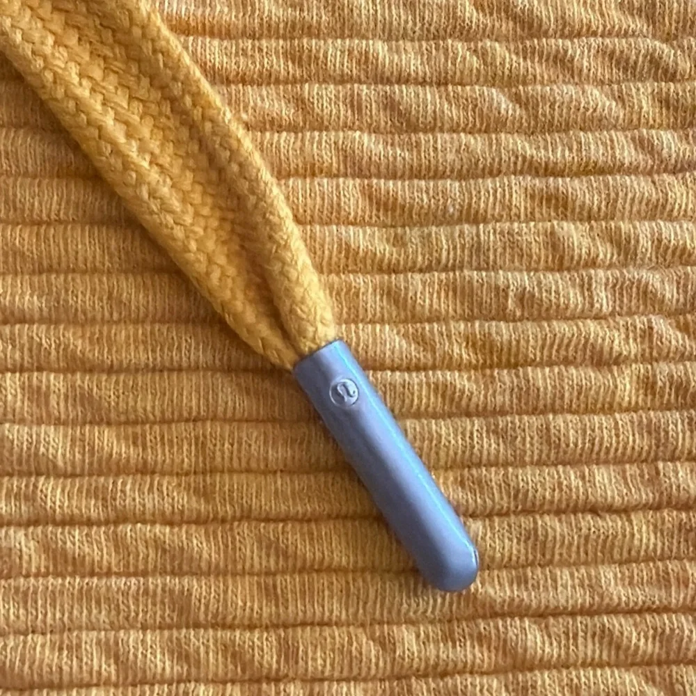 Lululemon Easy Going Hoodie Pullover Cap Sleeve Top Mustard Yellow Sz 4 Small